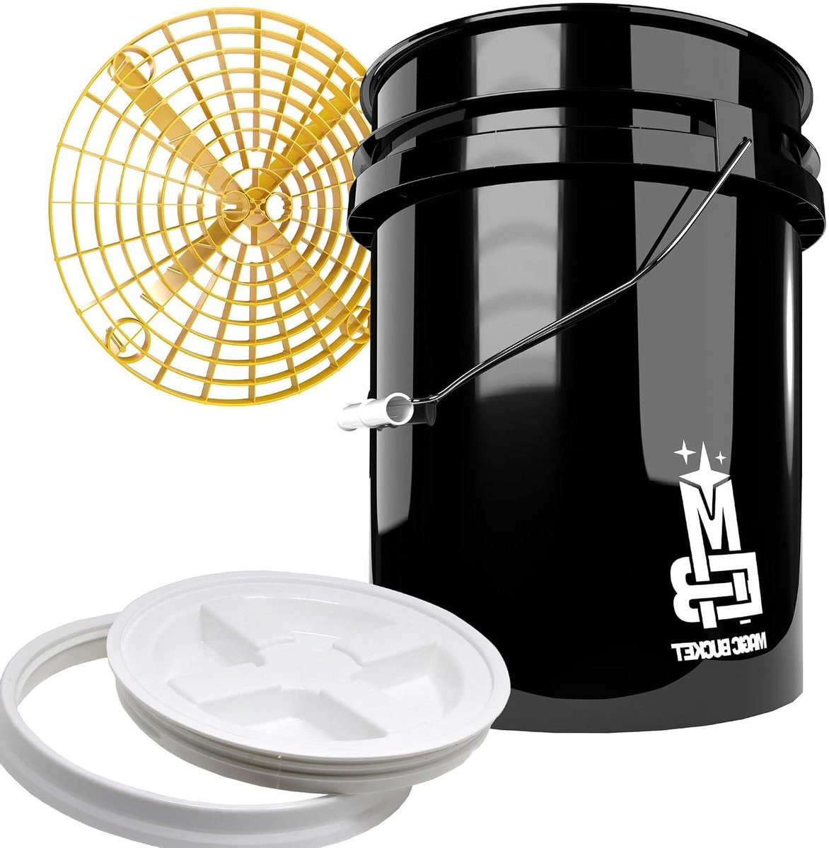 Wasemmer set - Schoonmaakemmer Vuilemmer - Auto Wassen - Met Grit Guard - 20 Liter - Geel