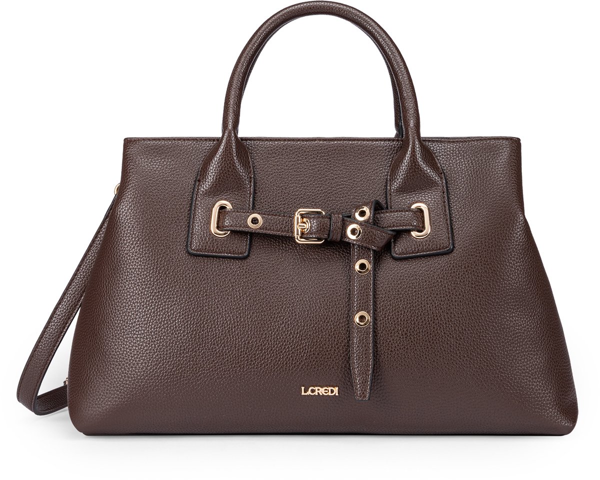 L.CREDI handtas schoudertas Sadette Handbag Chocolate donkerbruin