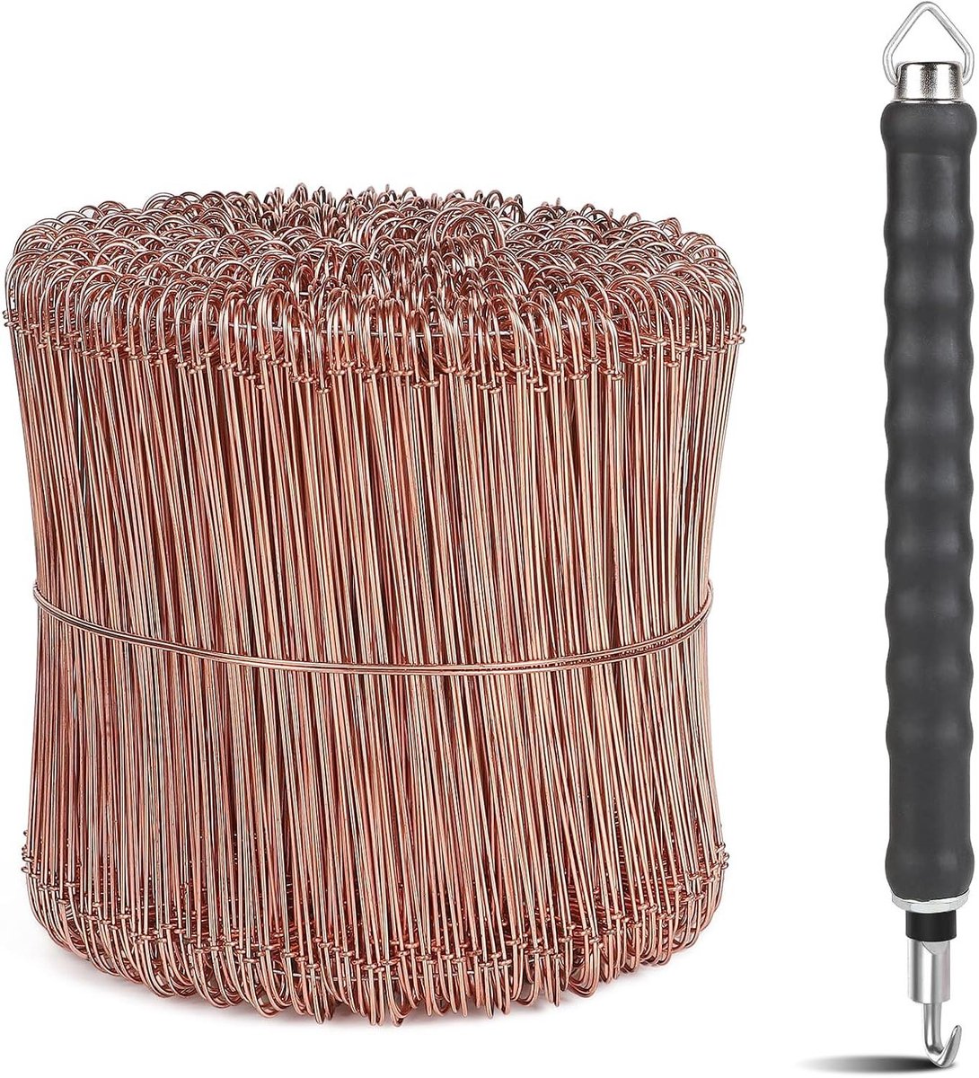 Betonbinddraad Set - Wapeningsdraad Binddraad - Staven Verbinden - 1000 Stuks - 140 mm - Koperkleurig