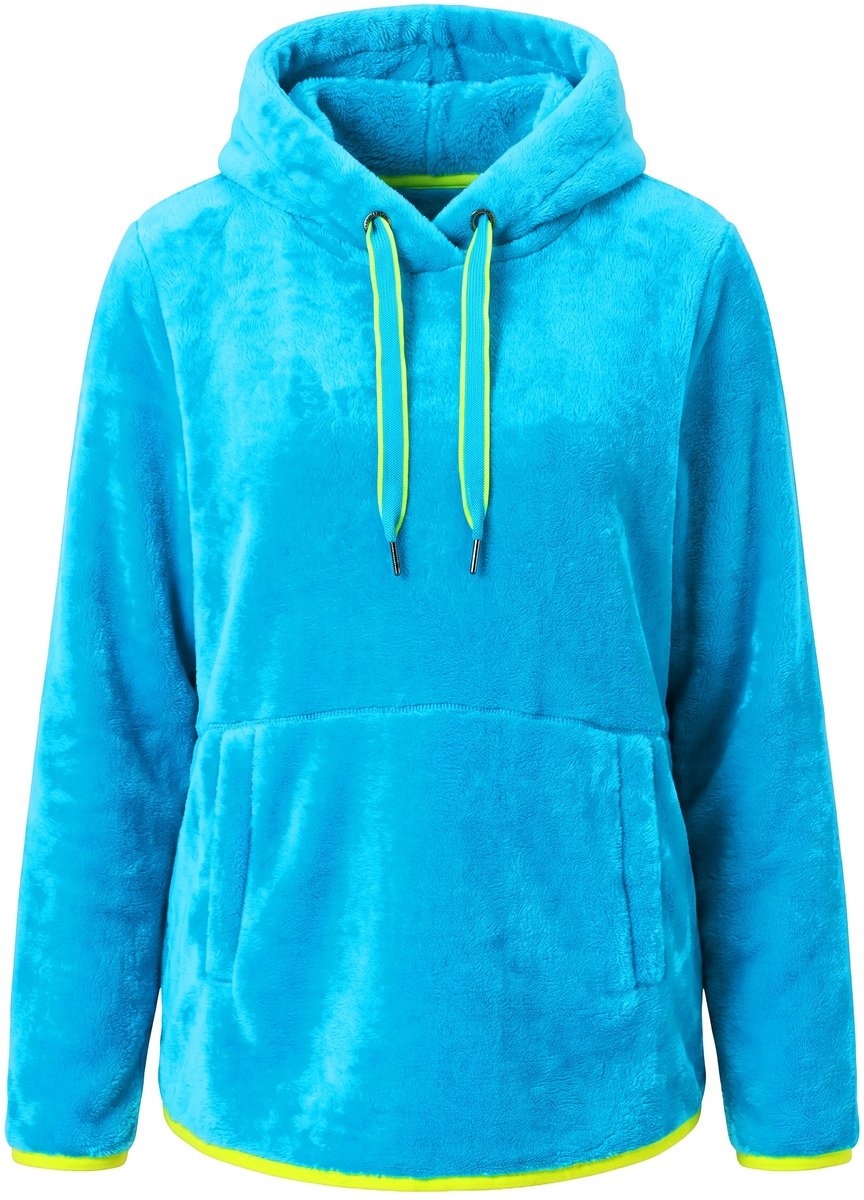 Laurasøn - Dames - Teddy sweatshirt capuchon lange mouwen - Neon blauw - Maat 52+