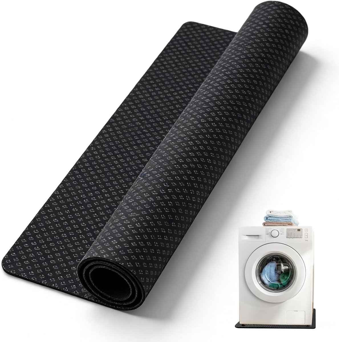 Anti-vibratie mat voor wasmachine, 60 x 60 cm, antislip rubber, geschikt voor droger en koelkast, dubbelzijdig ontwerp