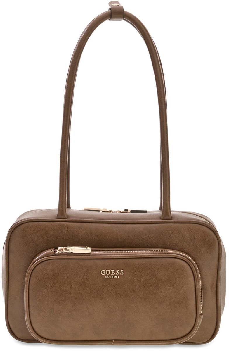 GUESS schoudertas Bronna Shoulder Satchel Brown bruine