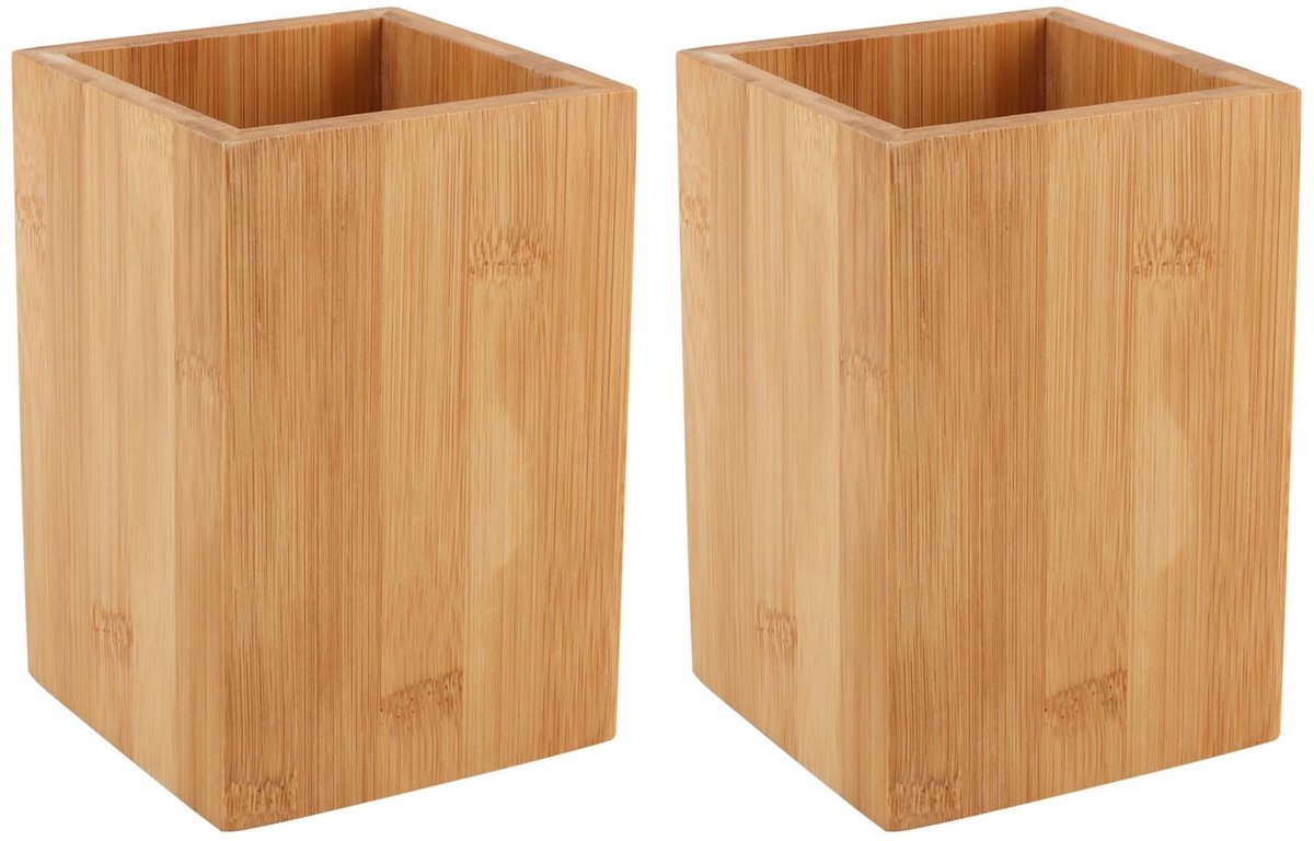 Omgoods - Set van 2 Bamboe Houder voor Eetstokjes en Keukengerei
