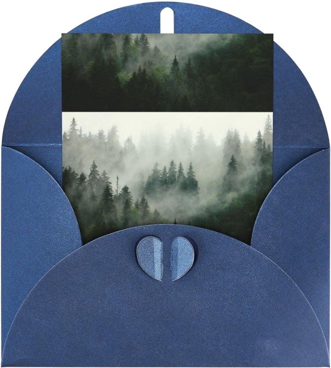 Wenskaart - Geprinte kaart Cadeaukaart - Geleentheden Vieren - Parelmoer Papier Effect - 10x15 cm - Blauw