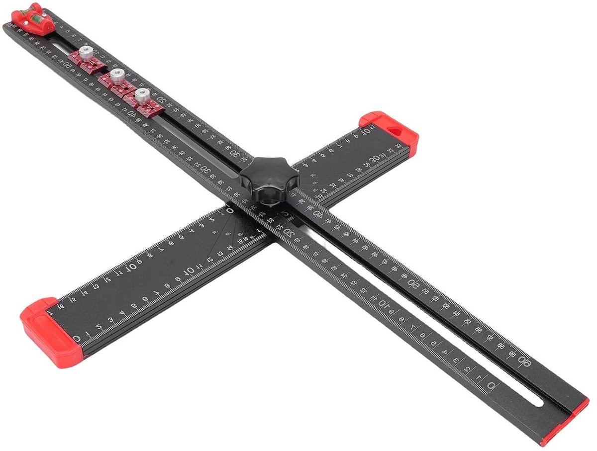 Positioneringsliniaal Aluminium - T-vierkant Houtbewerking - Kasten Monteren - Verstelbaar 0-90 Graden - 60 cm - Aluminium