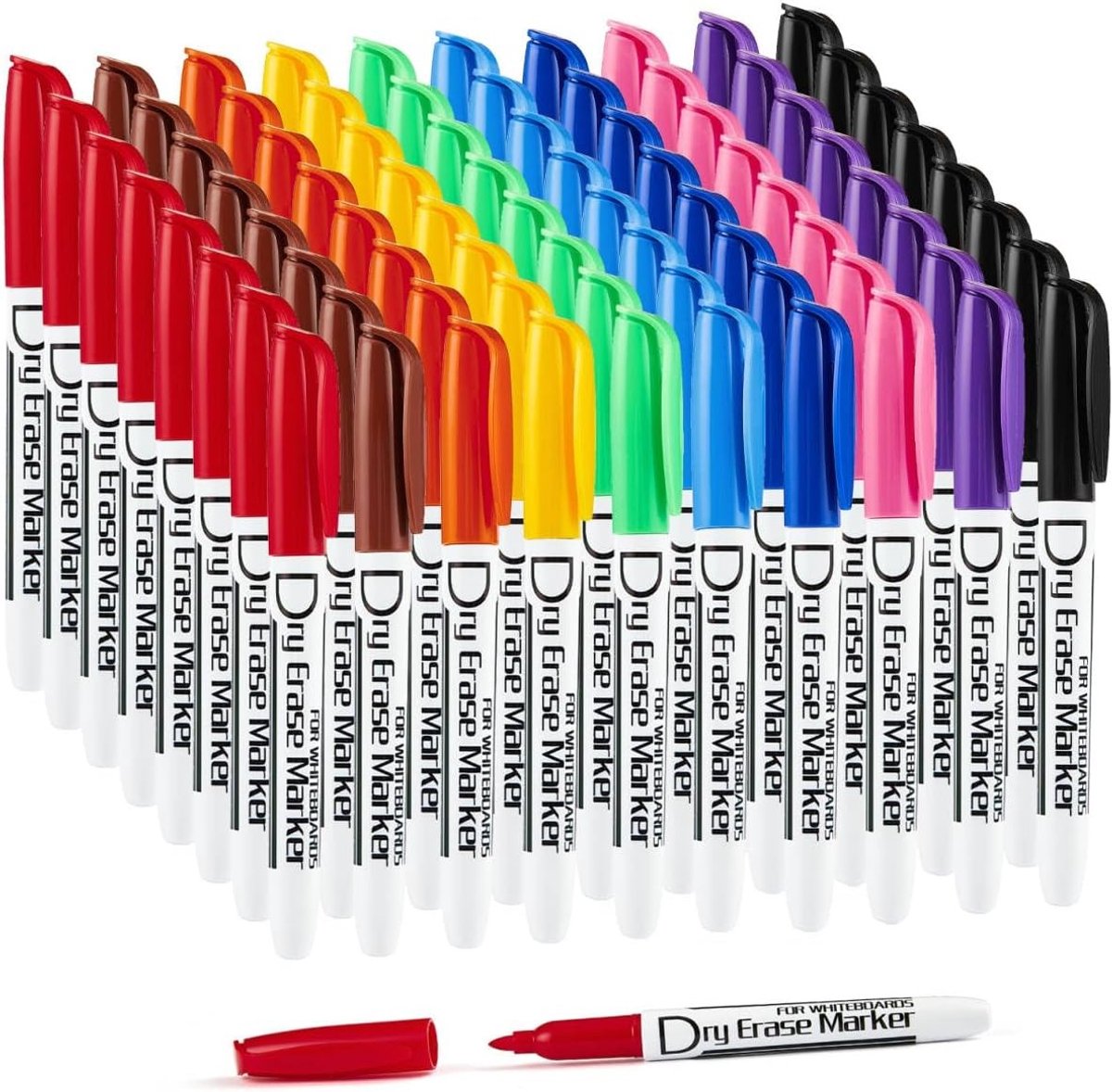 Droogwismarkers - Multi-kleur - 80 Stuks - Lage Geur met Fijne Tip - Voor Kantoor en School