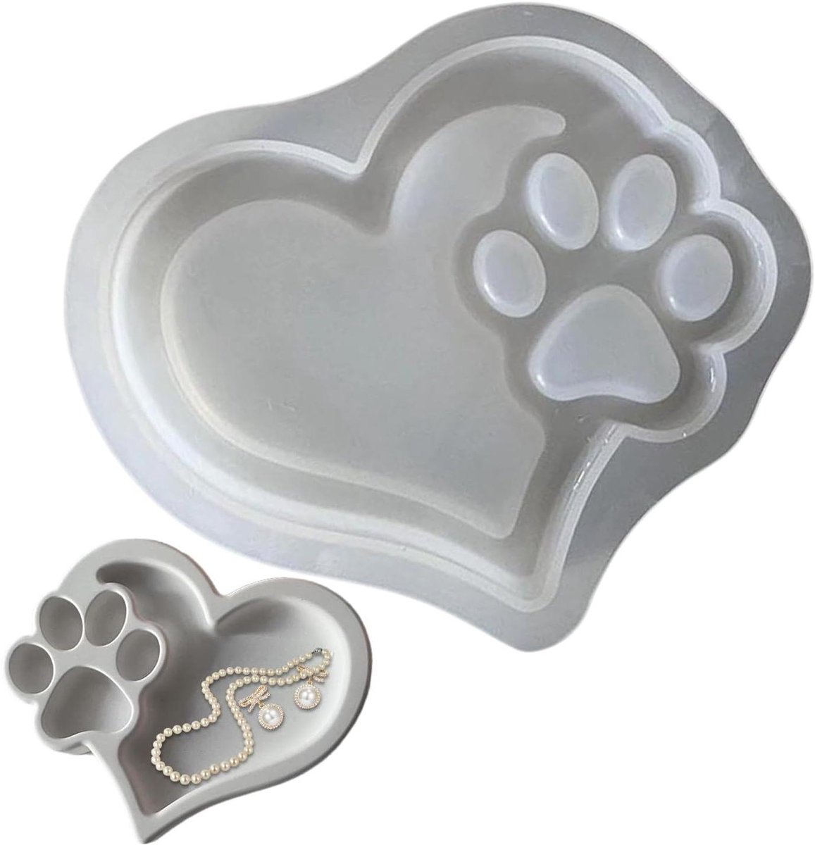 Harsvorm Pootsafdruk - Siliconen mal Dier - Sieraden Maken - Met Ophanggat - 128 x 108 x 19 cm - Meerkleurig