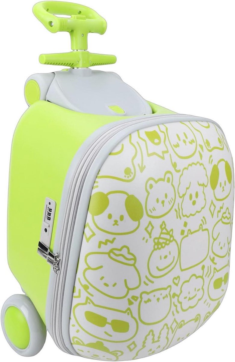 Kinder Koffer - Reiskoffer Kinderen - Reizen met Kinderen - 2-in-1 Zitje en Koffer - 20 inch - Blauw