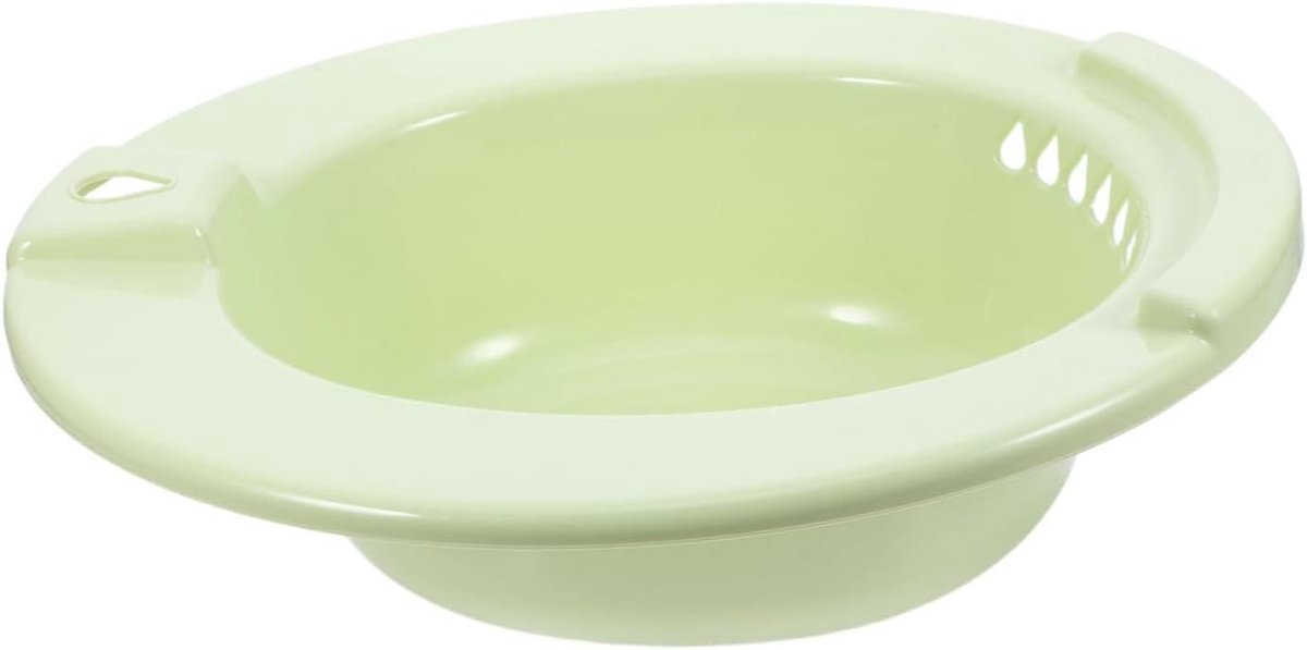Zitbad - Heupbad Toiletkom - Postpartum Zorg - Slim Overloopontwerp - 38.5 x 36 x 11 cm - Lichtgroen