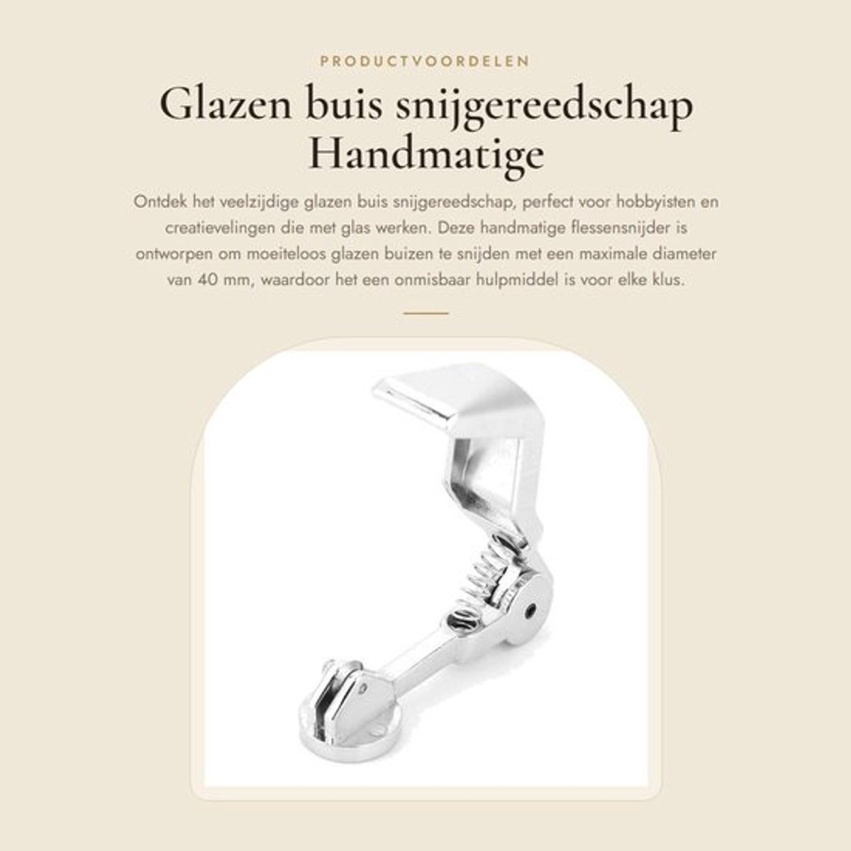 Glazen Buissnijder Professioneel - Handmatig Snijgereedschap - Flessensnijder - Zinklegering - Draagbaar - Voor buizen tot 40 mm - Glassnijder