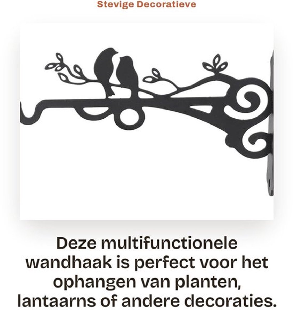 Plantenhanger Stevige IJzerconstructie - Wandhaak voor Bloemmand - Ondersteunt Tot 6 kg - Eenvoudige Installatie - Elegante Zwarte Stijl - Geschikt voor Binnen/Buiten