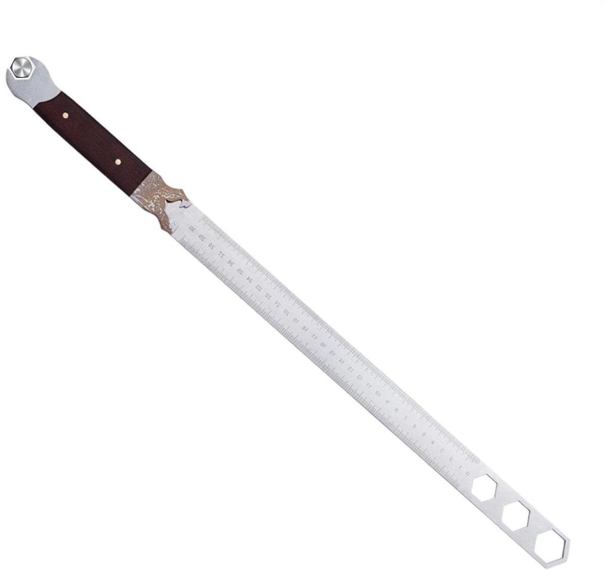 Stalen Liniaal - Meetlat Precisie - Nauwkeurig Meten - Antislip Handvat - 60 cm - Zilverkleurig