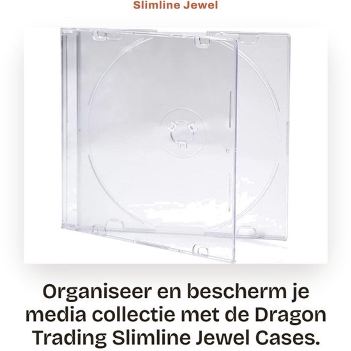 Jewel Case - 5 x Slimline Hoesjes - 5.2mm Opbergsysteem - CD/DVD/Blu-ray - Transparante Tray - Ruimtebesparend Design - Cd Hoes