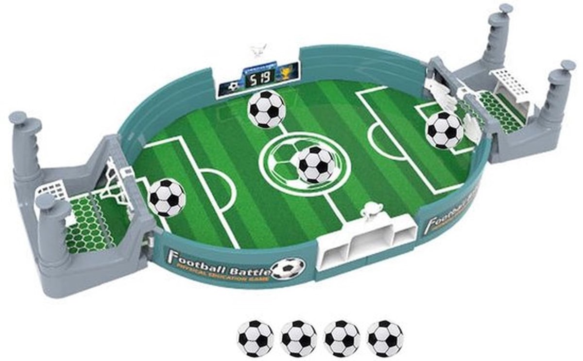 Tafelvoetbal Mini - Interactief Ouder-Kind Spel - Speelgoed voor 3+ Jaar - Inclusief 4 Voetballen - Milieuvriendelijk ABS-Materiaal - Glad Gepolijst - Voetbalspel