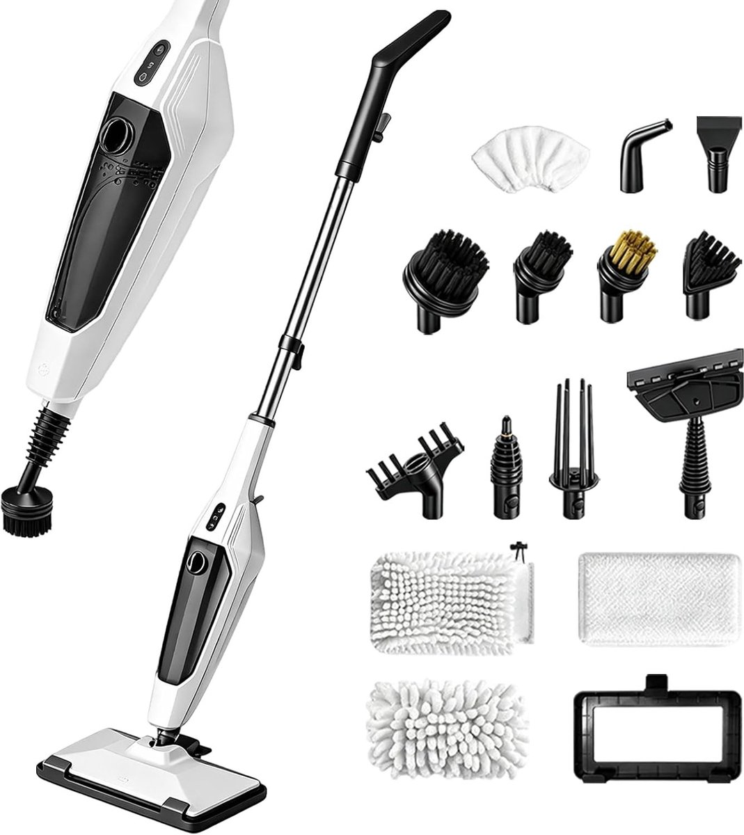 Stoomreiniger 10-in-1 - Wit - N.v.t. - Met Afneembare Handstoomreiniger - Voor Vloeren, Tegels, Tapijt en Keuken
