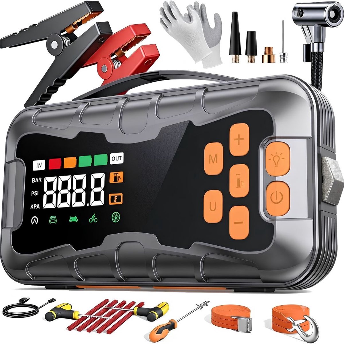 SP® Jumpstarter - Jumpstarter voor Auto - Startbooster - 5cm x 12cm x 24cm
