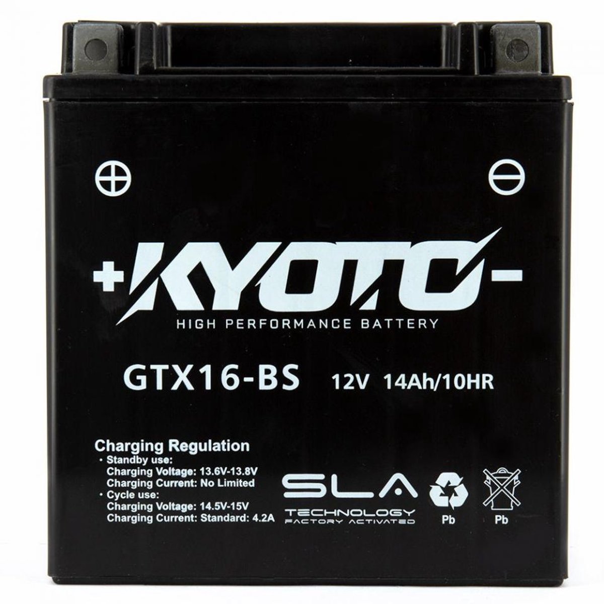 Batterie SLA Kyoto pour Moto Kawasaki 1700 Vn Voyager Abs 2009 à 2014 YTX16-BS / 12V 14Ah Neuf