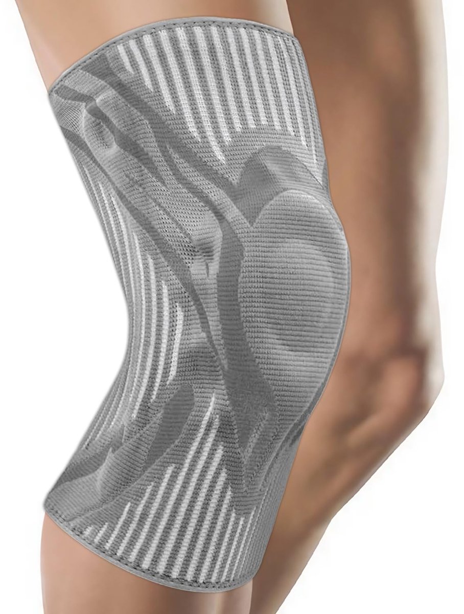 Kniecompressiemouw, Kniebrace voor Heren & Dames, Knieondersteuning voor Hardlopen, Basketbal, Workout, Gym, Wandelen, Sport, Grijs, XL