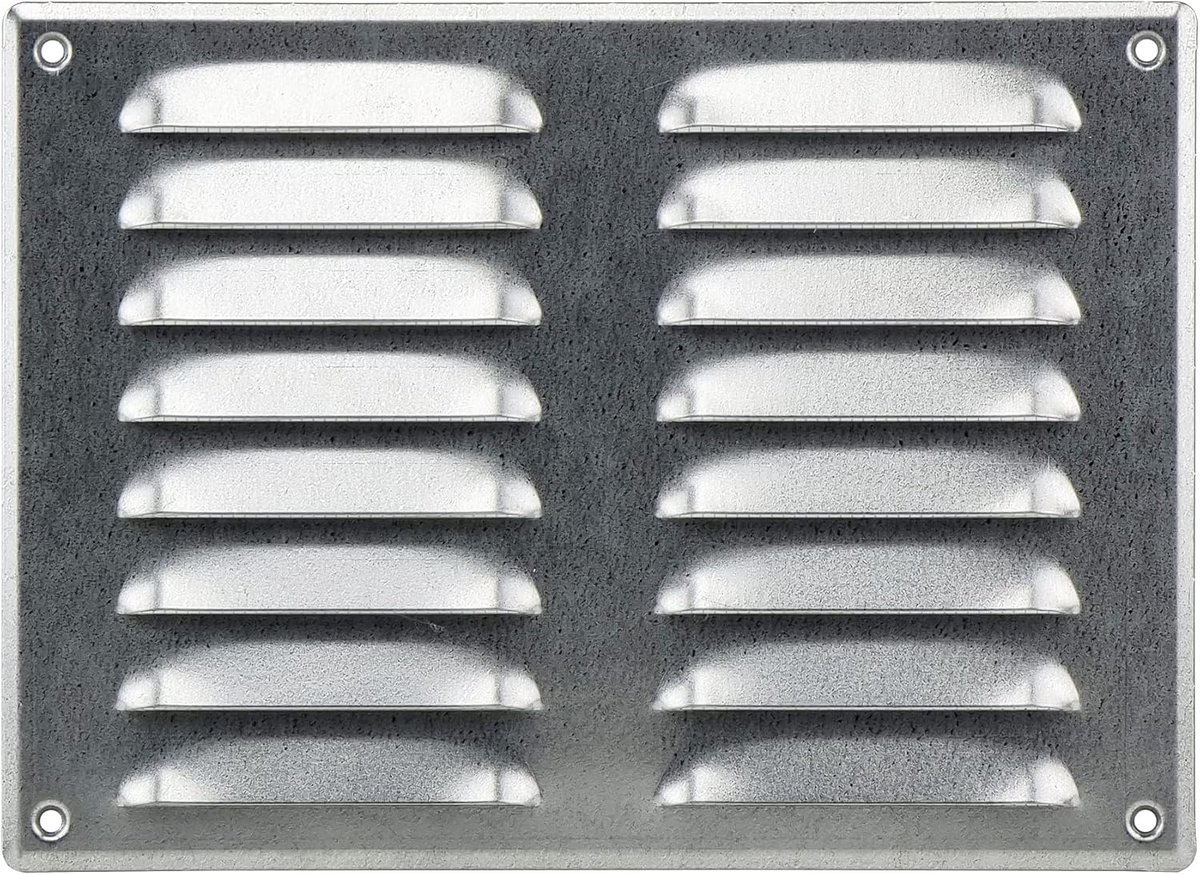 Ventilatierooster, verzinkt, 260 x 190 mm, metaal, afdekking met bescherming tegen knaagdieren