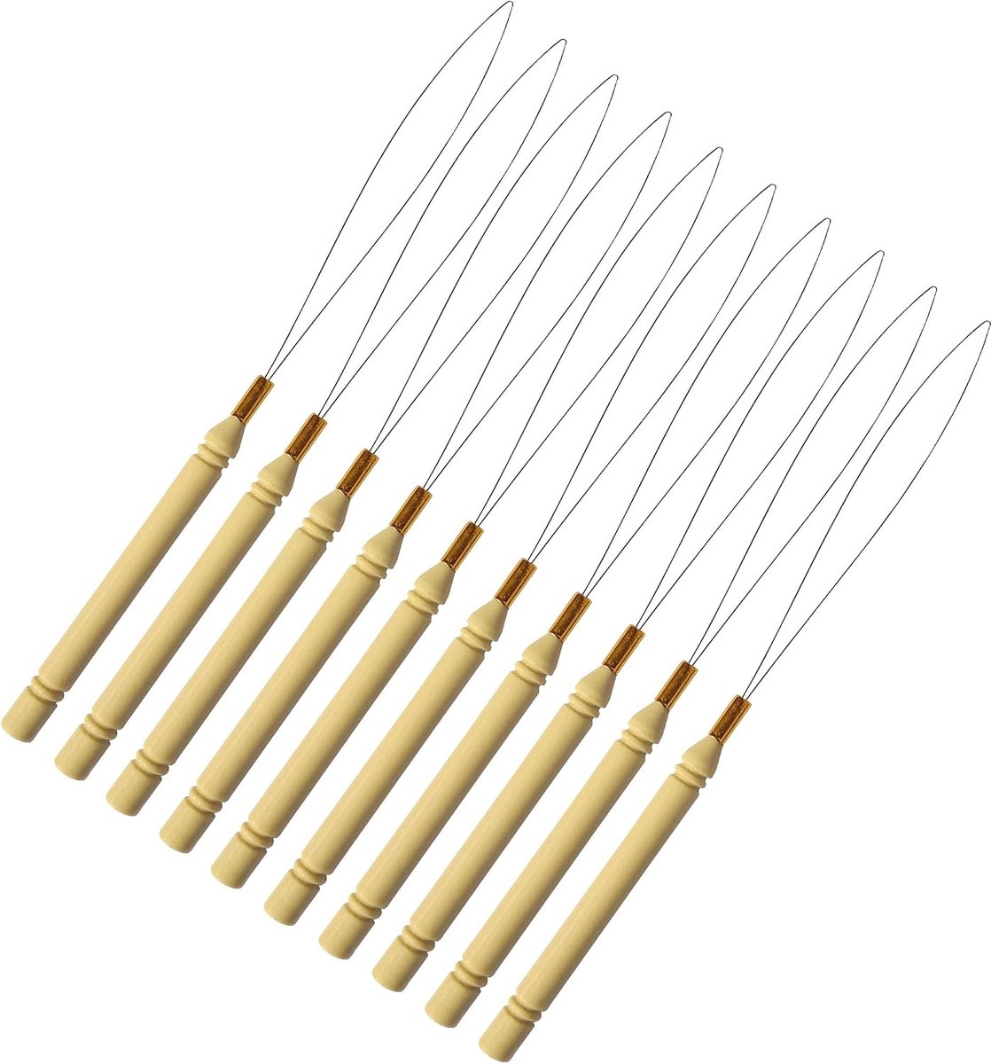 10 stuks Haarverlenging Naald Threader Hair Extension Loop Draad Trekhaak Tool voor Haar of Veer Extensions