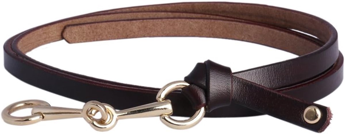 Riem voor dames, smalle riem, heupriem, 10 kleuren, leren riem, donkerbruin, M