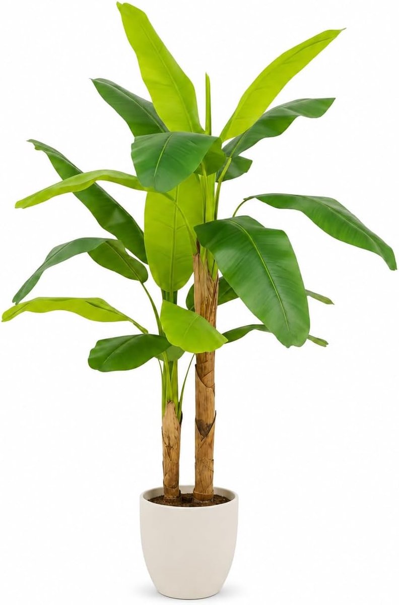Edihome, Decoratieve plant voor binnen, kunstmatige bananenboom, 160 cm, grote realistische tropische plant voor thuis, kantoor, hotel, winkelcentra, decoratie voor binnen en buiten
