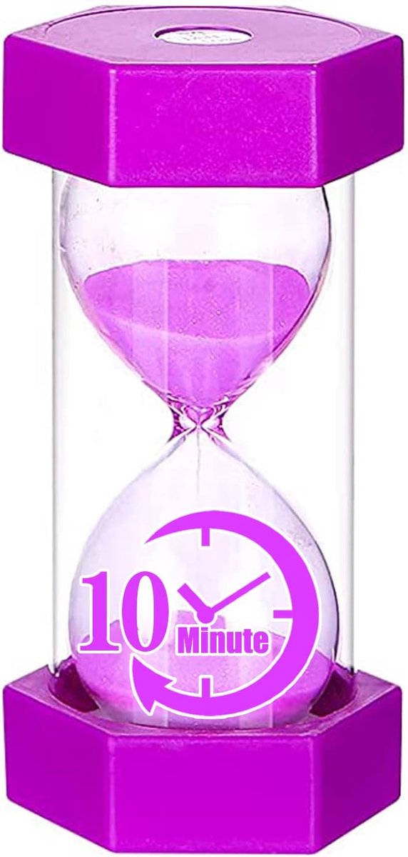 Timer, kunststoff Timener voor kinderspel, game, classroom, familie, kantoor, keuken (10 minuten, paars)