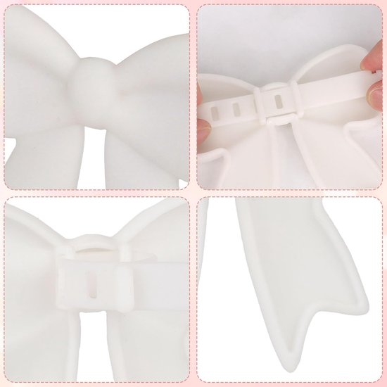 2st Witte Strikjes als Oordopjesversiering, Schattige Strikjes als Oordopjesversiering Speels Accessoire een Perfect Cadeau voor Vrouwelijke Gamers en Streamers — afbeelding 2