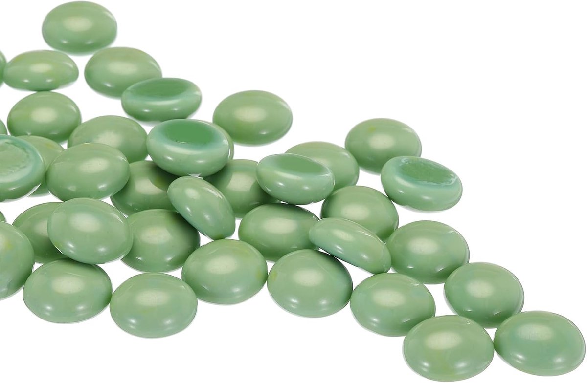 Glasparels, 36 stuks edelstenen van glas, plat, lichtgroen, 0,67 - 0,87 inch, ks van glas voor vulstoffen, vazen, decoratie voor aquaria, doe-het-zelf kunsthandwerk