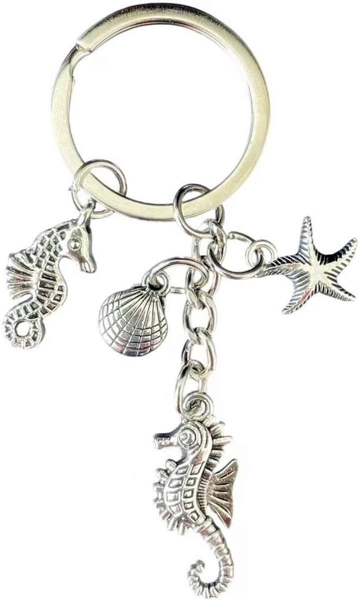 Zeepaardje en Zeester - Tas Hanger Schelp Maritiem
