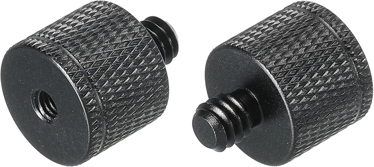 Sourcing map 2 stuks microfoonstandaard adapter M4 bus naar 1/4 stekker camera schroef zwart