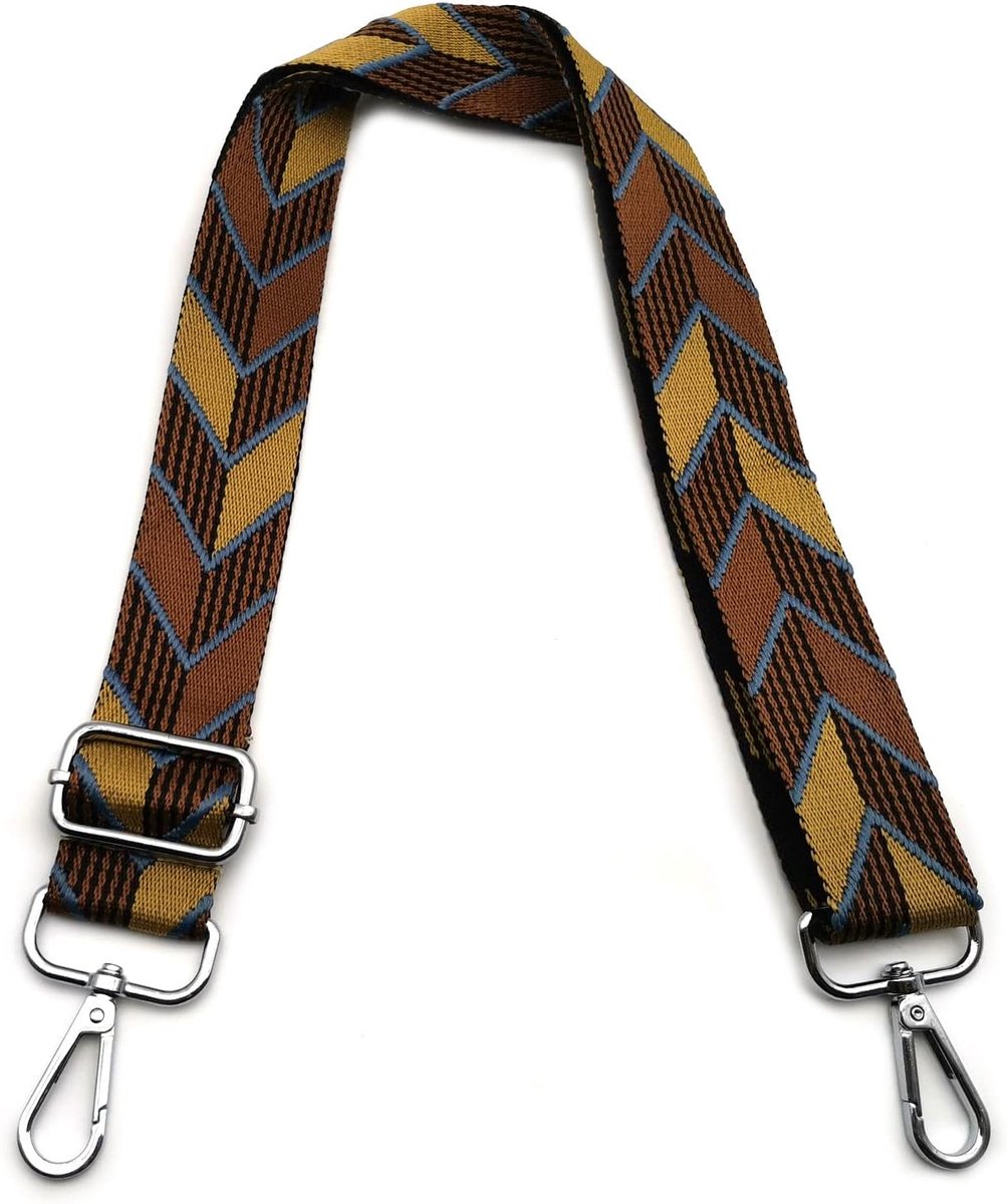 Tasriemen om te wisselen, kleurrijk, verstelbare schouderriem voor tassen, tasriem, brede schouderriem met karabijnhaak, zilver, 3,8 cm, schouderriem voor draagtas, tassen voor dames, tassen