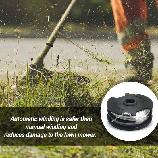 Spoelen voor LIDL Parkside, nylondraden, reservespoel voor LIDL Parkside trimmer PRTA 20-Li A1, B2, C3; PRT 550 A1, A3; PRT 300 A1 - 2 x 4 m 1,6 mm — afbeelding 2