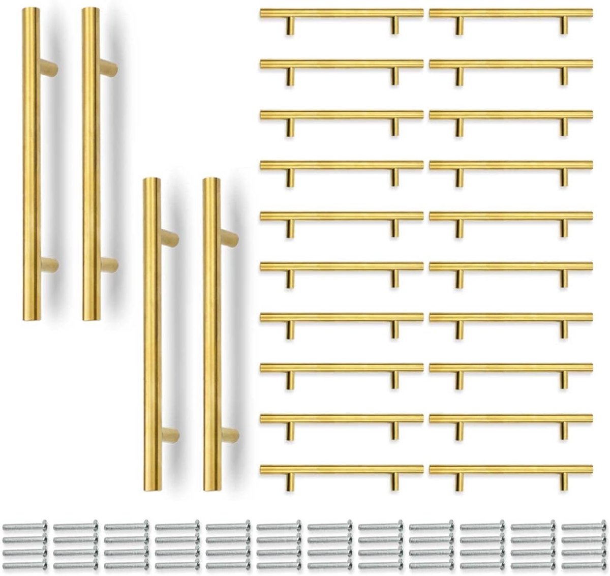 24-delige 150MM (96MM gat midden) Gouden Cabnet Draws Keukenkastgrepen, Roestvrij staal, Ideaal voor Cabnet, Lade, Kabinet