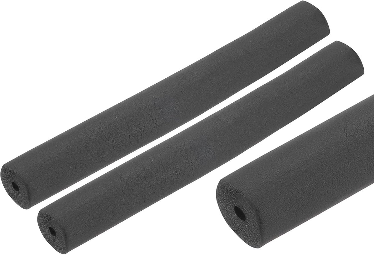Isolatiebuis, 2 stuks, 10 inch, buitenbuis, caloriebestendig, 6 mm (1/4 inch), ID 32 mm (1 1/4 inch) OD schuimrubberen buis voor handgreephouder, zwart