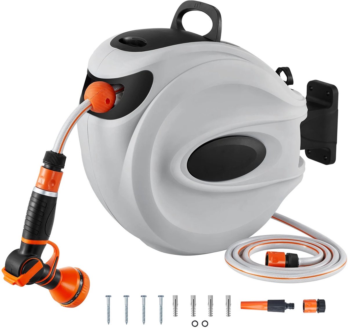 Brandistry - Tuinslang Haspel - Wand Gemonteerde Tuinslanghaspel - Intrekbare Tuinslanghaspel - 180 Graden Draaiend - 20 Meter