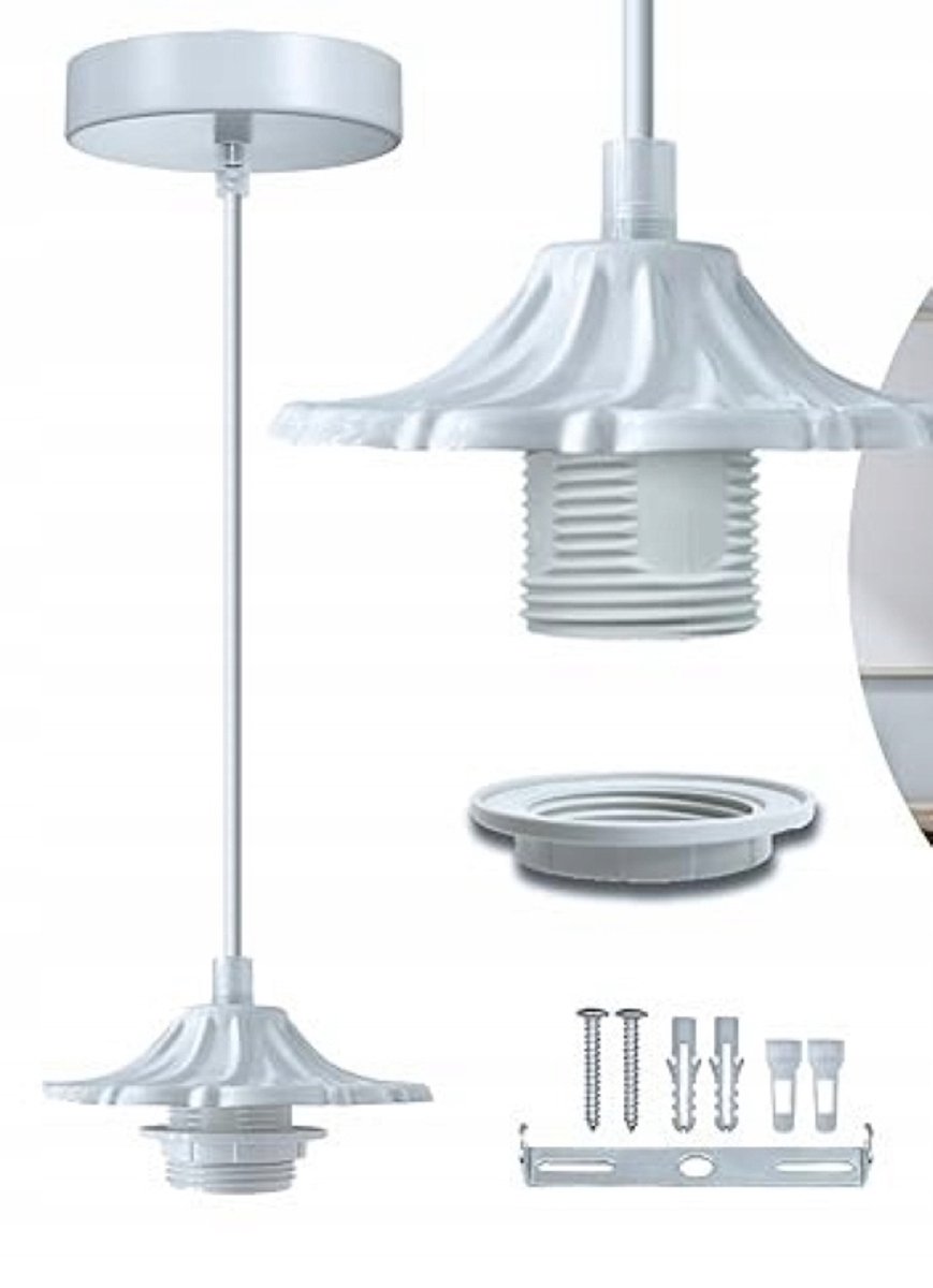 Witte Metalen Hanglamp E27 - Stijlvolle Verlichting voor Elk Interieur