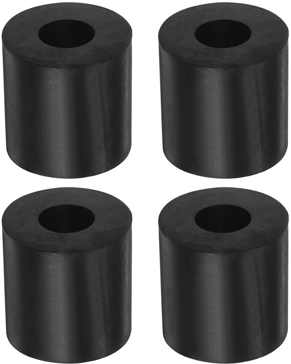 Sourcing map 4 stuks rubber onderlegschijven rubber afstandhouders 40mm AD 16mm ID 40mm dik neopreen ronde trillingdempers pads isolator bussen afstandshulzen voor auto's boot accessoires zwart