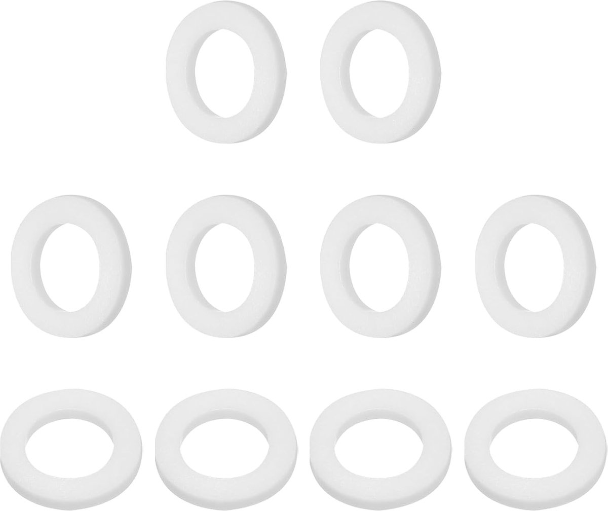 10 stuks PTFE platte afdichtingen 0,39 ID x 0,67 inch OD x 0,08 inch dikte afdichtingsafstandhouders flensafdichting voor machinebuizen ventielen olie- en gasindustrie, wit (10 x 17 x 2 mm)