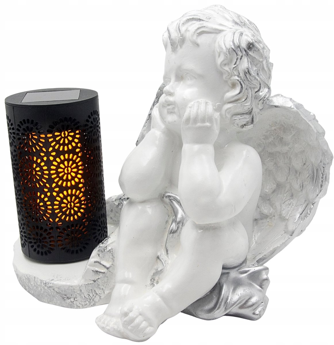 Gipsen Engelenkaars met LED-lamp - Zilveren afwerking
