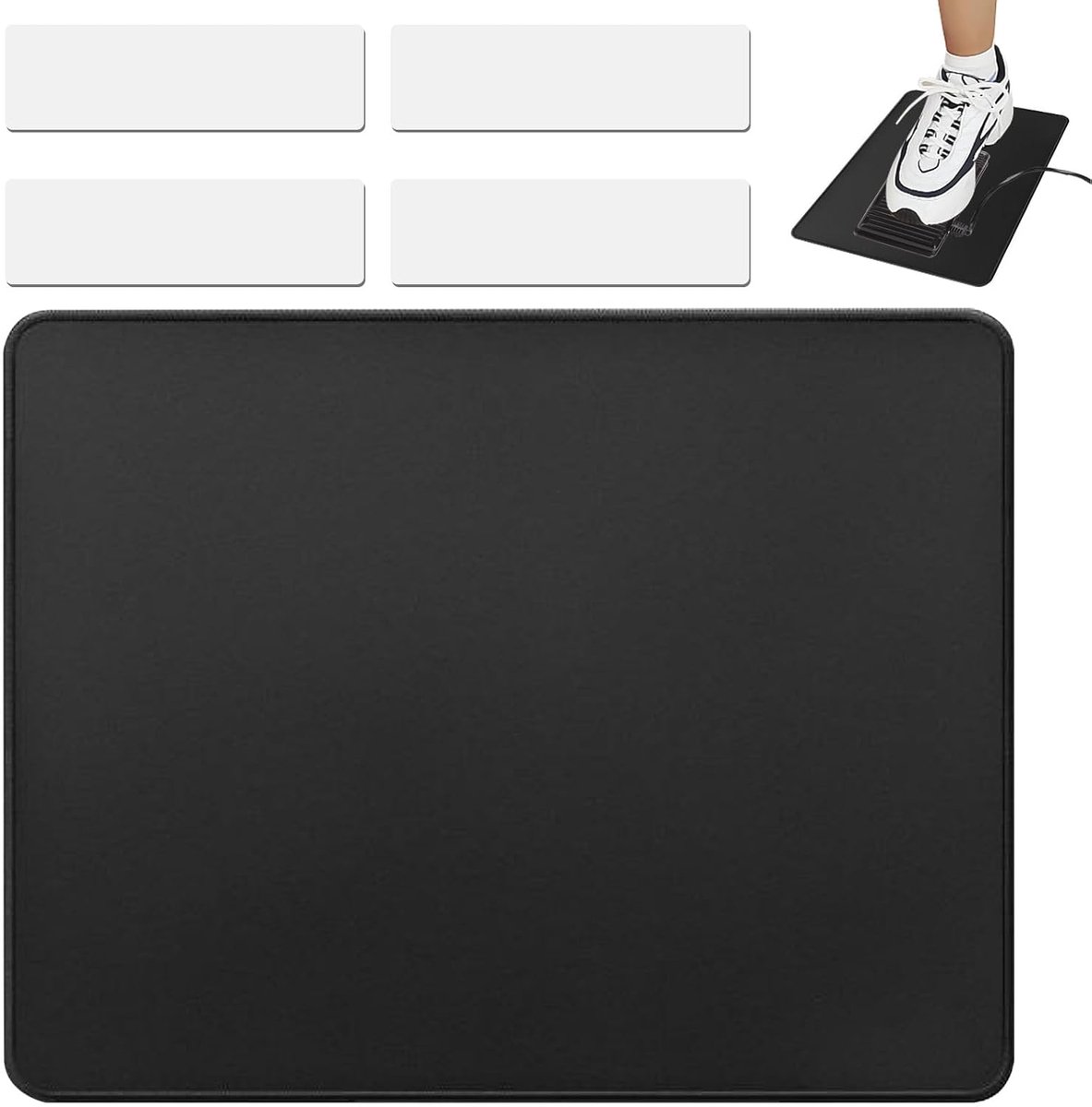Pedaalmat, naaimachine voetpedaal antislip pad naaimat met 4, naaimachine muffling mat naaimachine mat om pedaal op zijn plaats te houden, quiltbenodigdheden en accessoires (zwart)