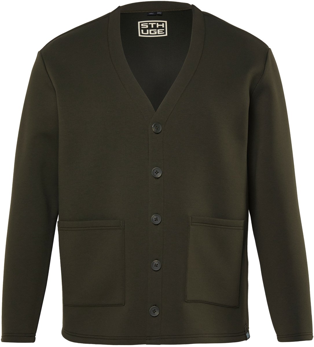 STHUGE - Heren - Scuba jack relaxte pasvorm V-hals tot 8XL - Donkerolijf - Maat 3XL