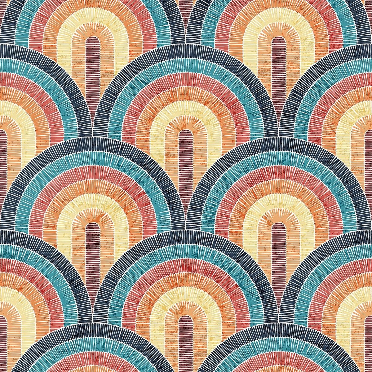 Behang Zelfklevend Boho Kleurrijk Zelfklevend behang Wand Woonkamer Keuken Badkamer Geometrisch patroon Modern 44,5 cm x 7 m Meubelfolie patroon Abstract Rood Petrol Geel Wandbehang