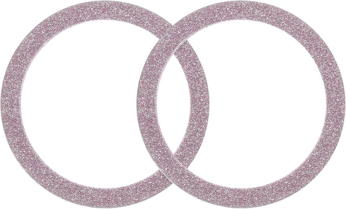 Magnetische stickerring, 2 stuks universele magnetische adapterring, metaal, glitter, magneet, draadloze oplaadconverterset voor mobiele telefoon, draadloze oplader, rosé roze