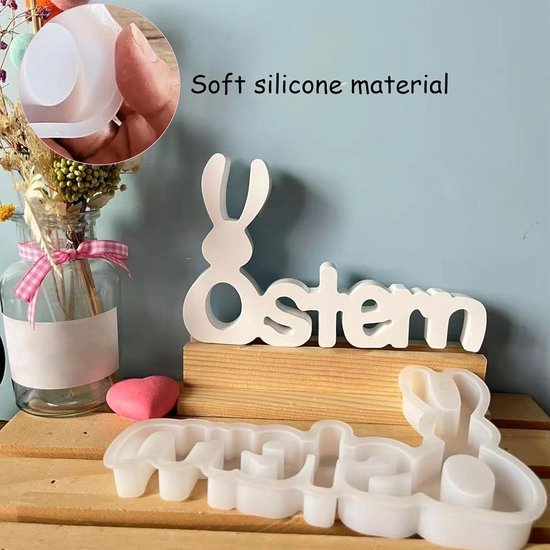 Vormen voor Pasen, gietvormen, gietvormen, siliconen gipsvormen om te gieten, siliconen mal voor doe-het-zelf kaarsen, zeep, handwerk, Pasen, decoratie, paasgeschenken, ornament, gips — afbeelding 5