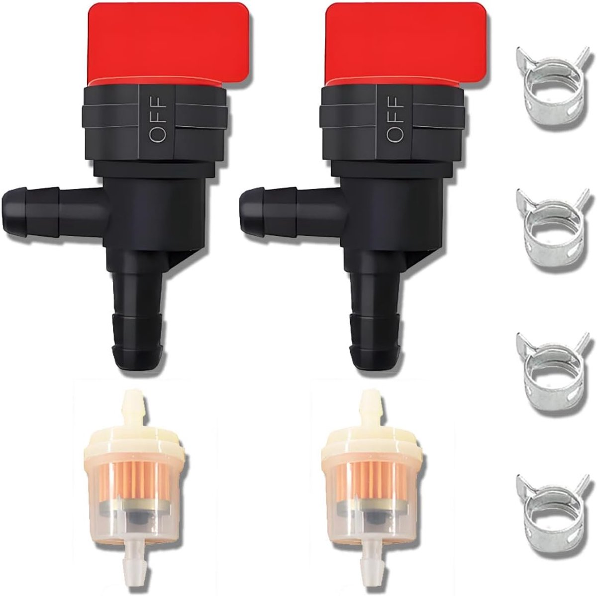 90 Graden Brandstof Afgesneden Klep 1/4" Inline Afsluitklep voor vele kleine motoren Grasmaaier, Tuin Tractor, Drukreiniger, Sneeuwblazer voor BS 698181 494769 494539