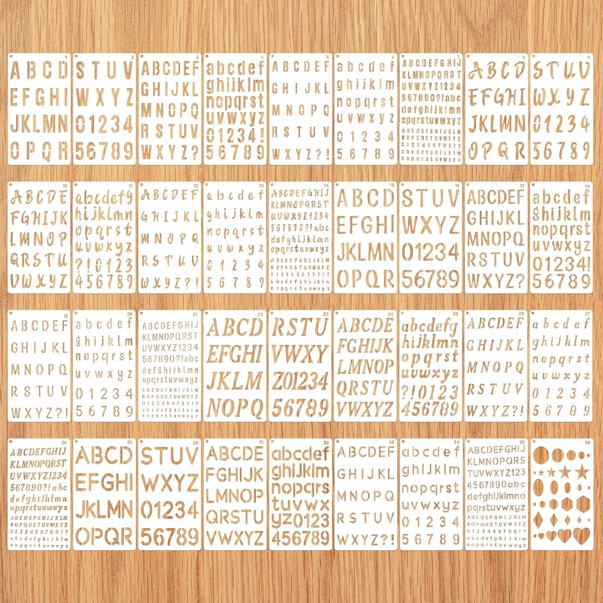 SolidKeus - Set van 36 Herbruikbare Lettersjablonen voor Schilderen en Decoratie