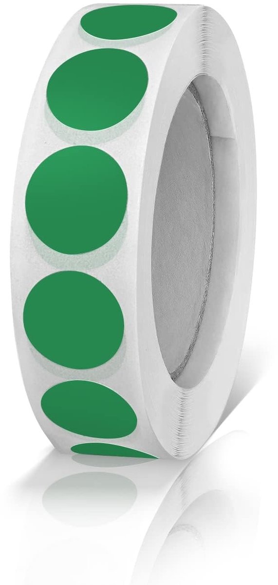 SolidKeus - 1000 Stuks Groene Zelfklevende Labels 13 mm