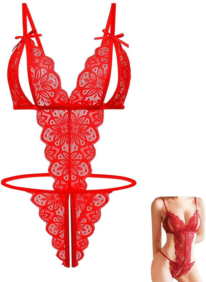SolidKeus - Dames Lingerie Set met Kanten Suspenderriem