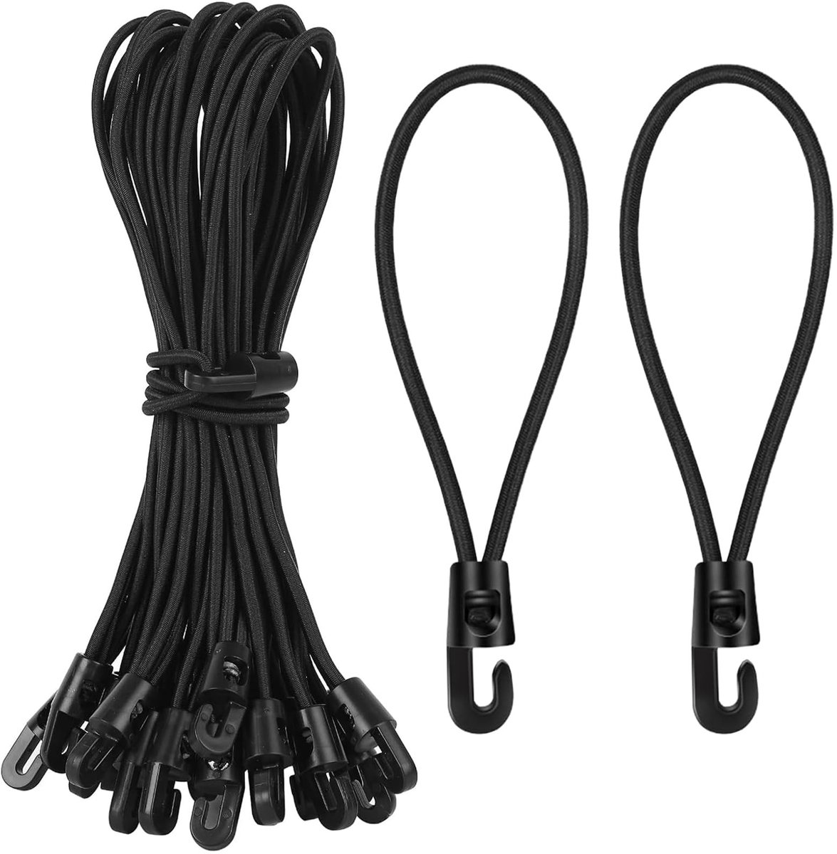 SolidKeus - 20 Stuks Korte Elastische Koorden met Haken